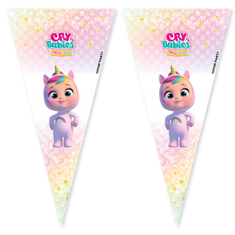 100 Bolsas Cono Cry Babies 20 x 40 cm