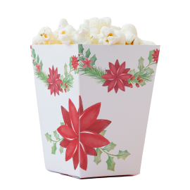 Grande boîte de Noël avec poinsettias 5 x 5 x 12 cm