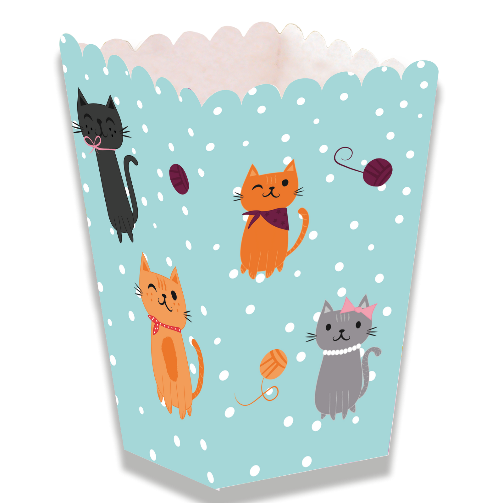 Scatola alta per feste con gatti 5 x 5 x 12 cm