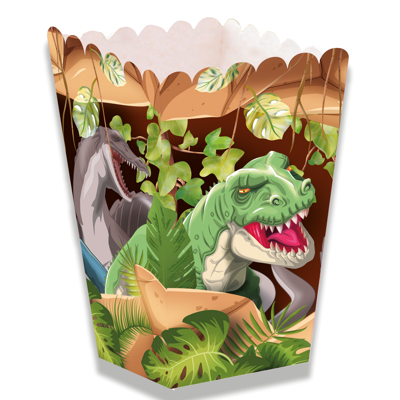 Scatola alta con dinosauro giurassico 5 x 5 x 12 cm