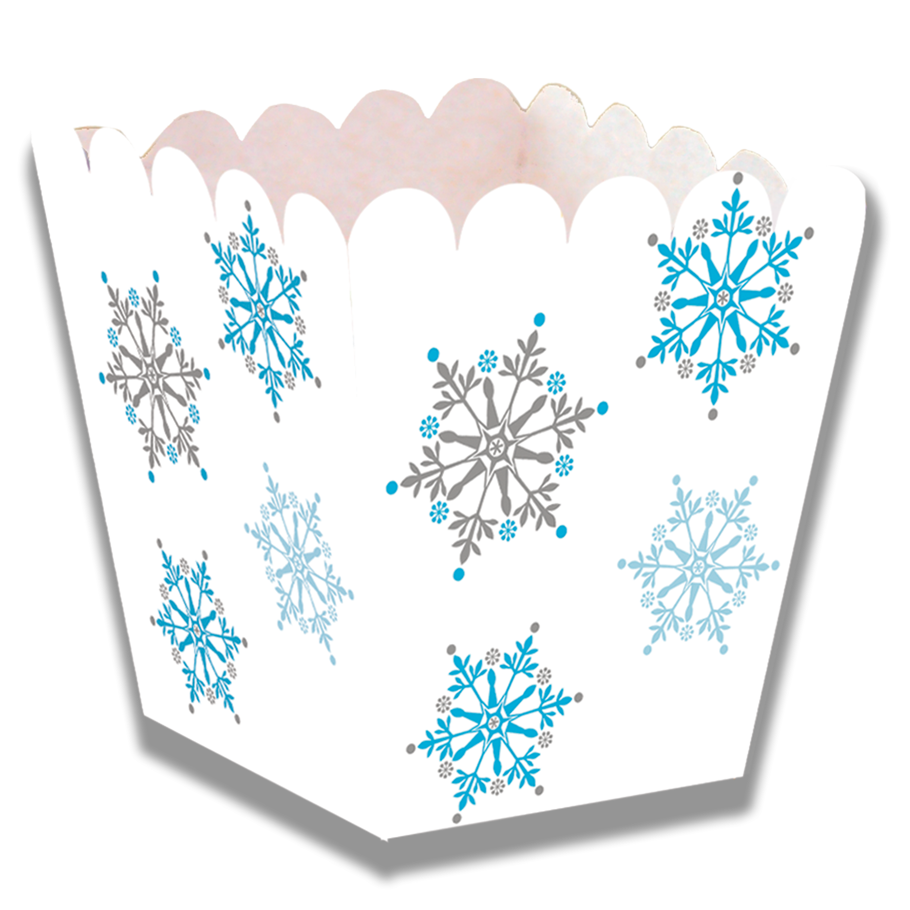 SCATOLA BASSA FIOCCHI DI NEVE 5 x 5 x 7 cm