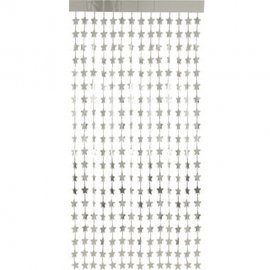 Cortina Estrellas Plateada 2 x 1 m
