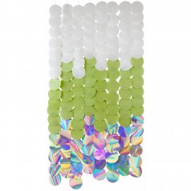 Rideau de fête à cercles blancs et verts 80 x 170 cm