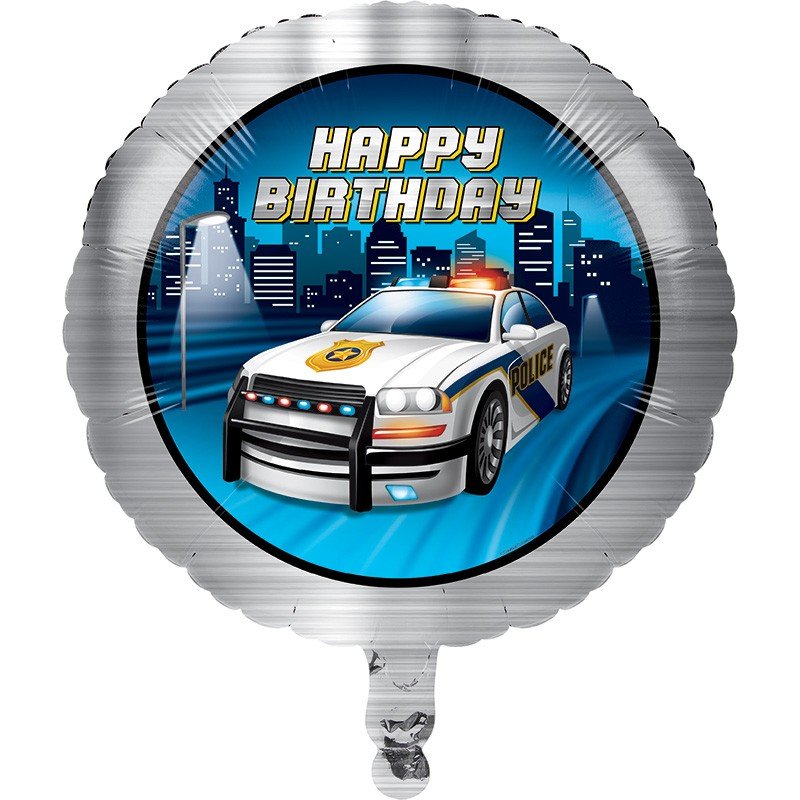 BALLON EN ALUMINIUM 45 CM POLICE FÊTE