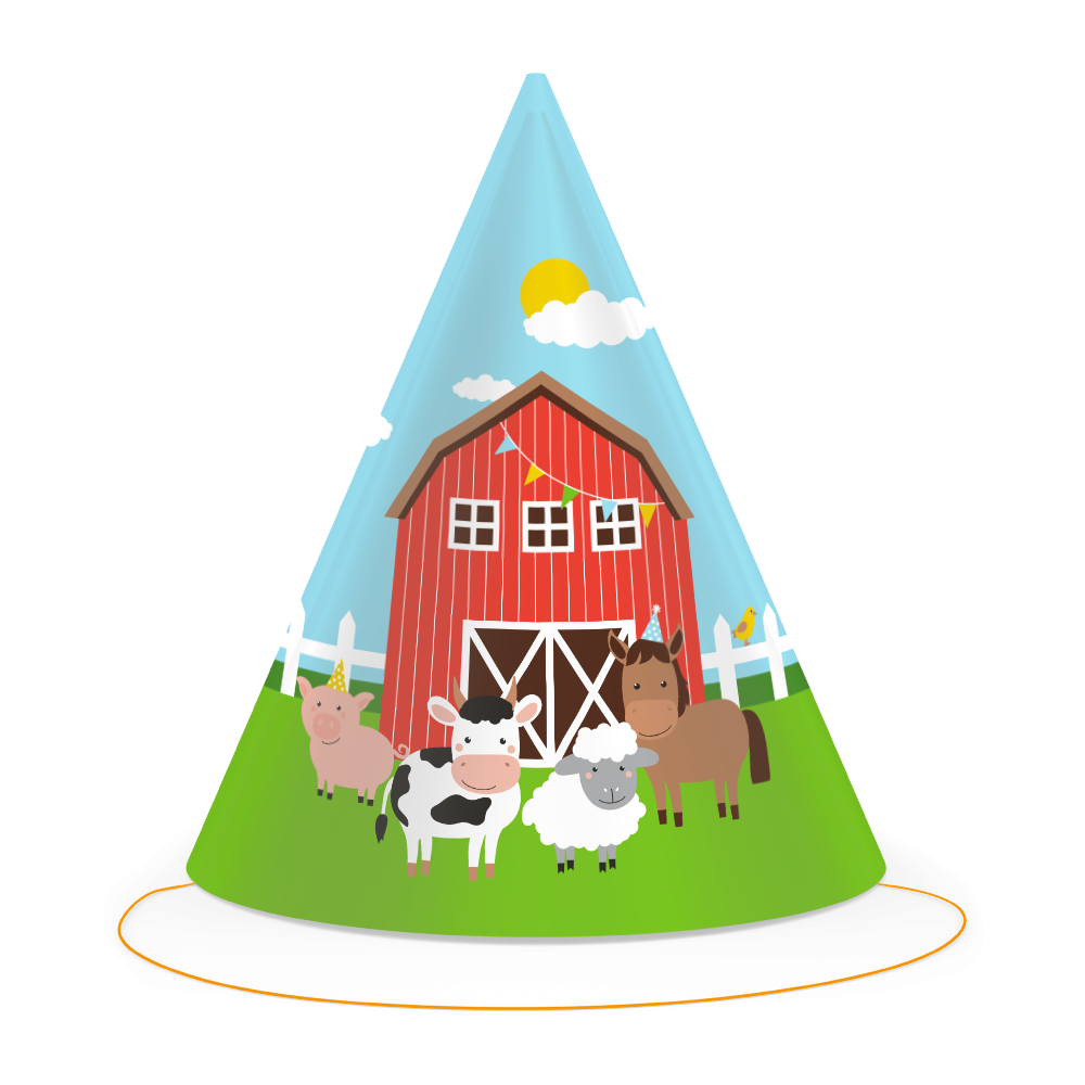 6 cappelli a forma di animali da fattoria