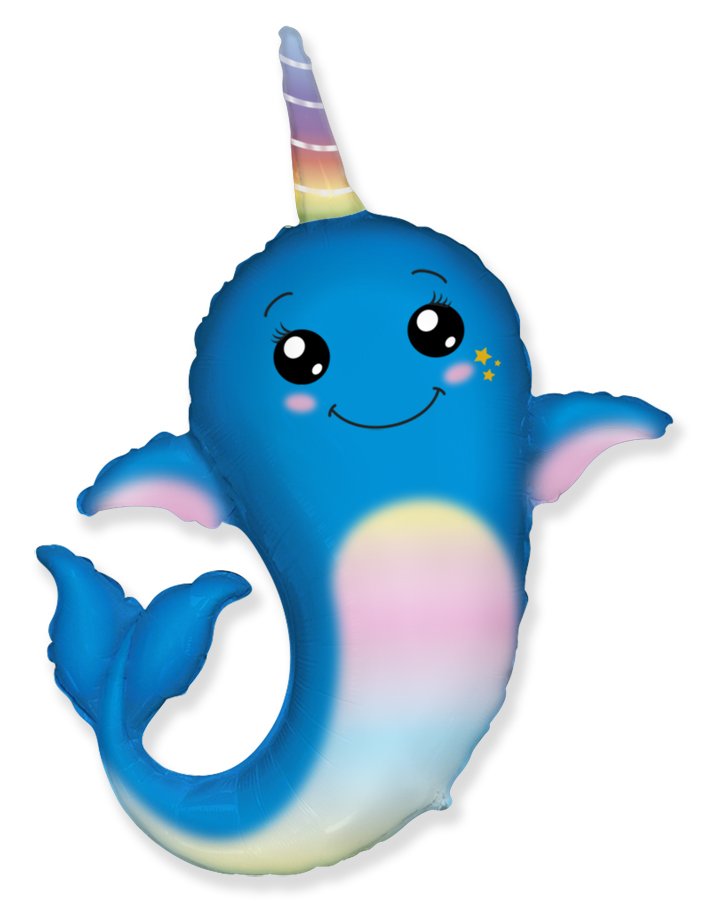 Ballon Licorne Baleine 95 x 91 cm
