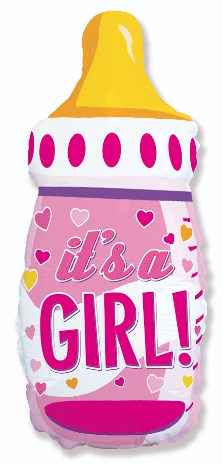 Ballon biberon pour bébé fille 80 x 43 cm