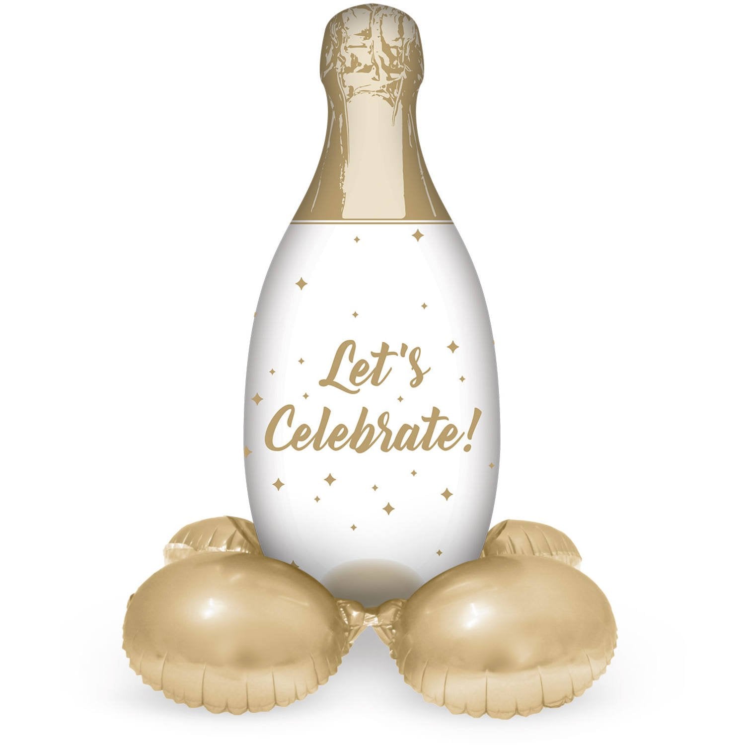 Palloncino a forma di bottiglia di champagne con supporto 86 cm