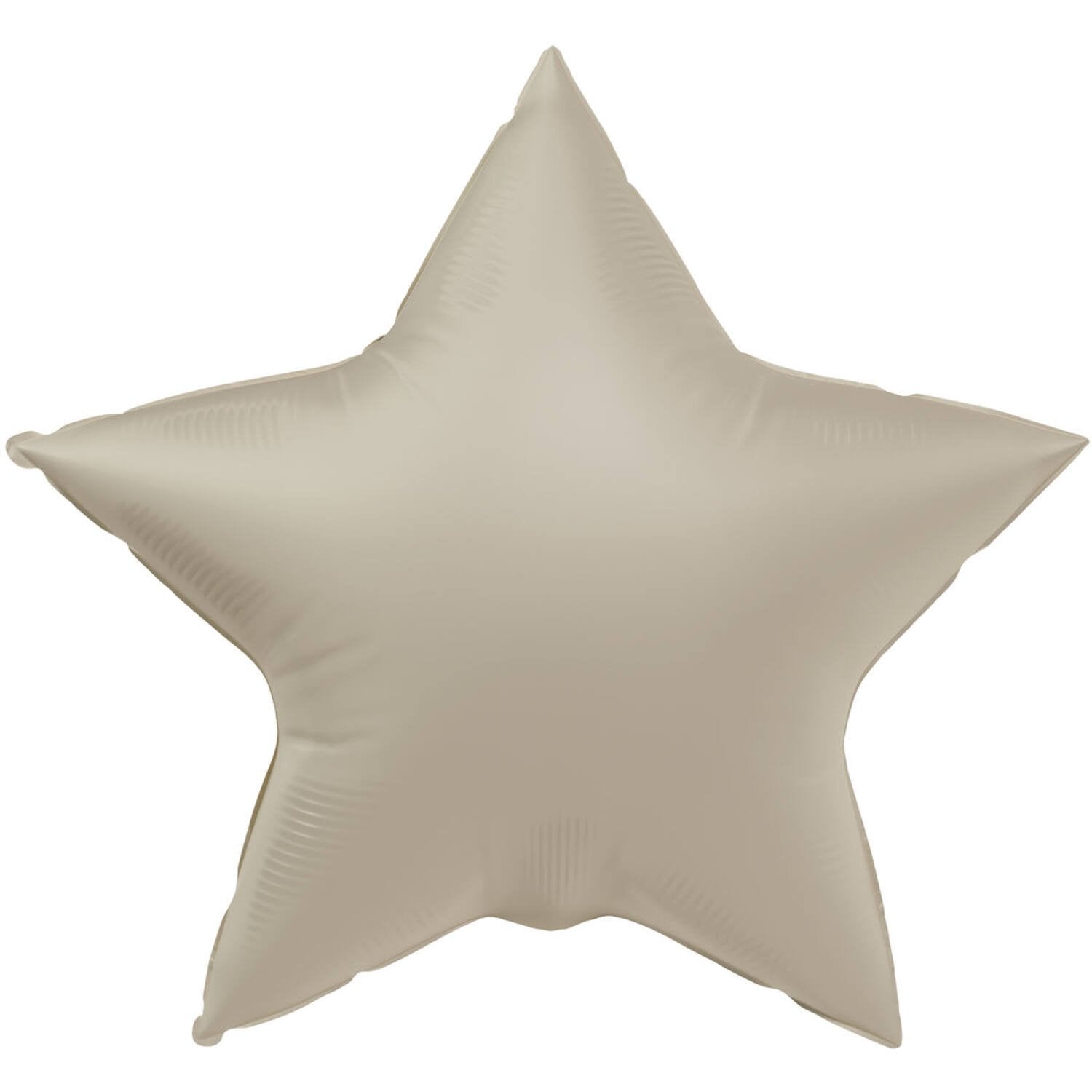 Ballon en aluminium mat étoile couleur latte crémeux 45 cm