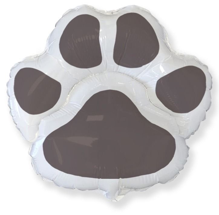 Ballon noir motif empreinte de patte de chien 73 x 76 cm