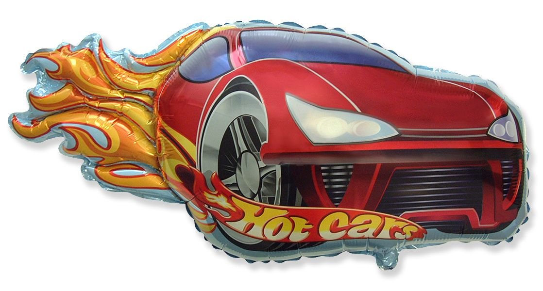 Ballon voiture chaude 79 x 43 cm rouge