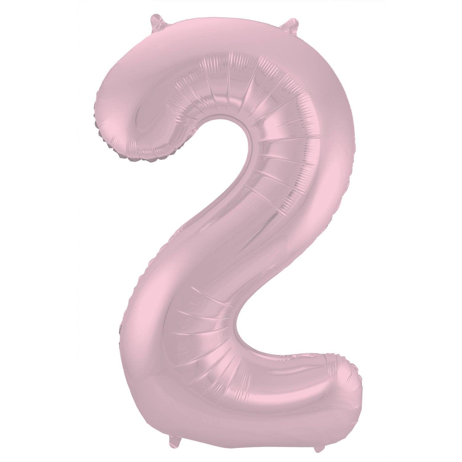 Ballon chiffre 2 86 cm rose pastel