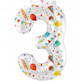Globo Número 3 Joyful Party 86 cm