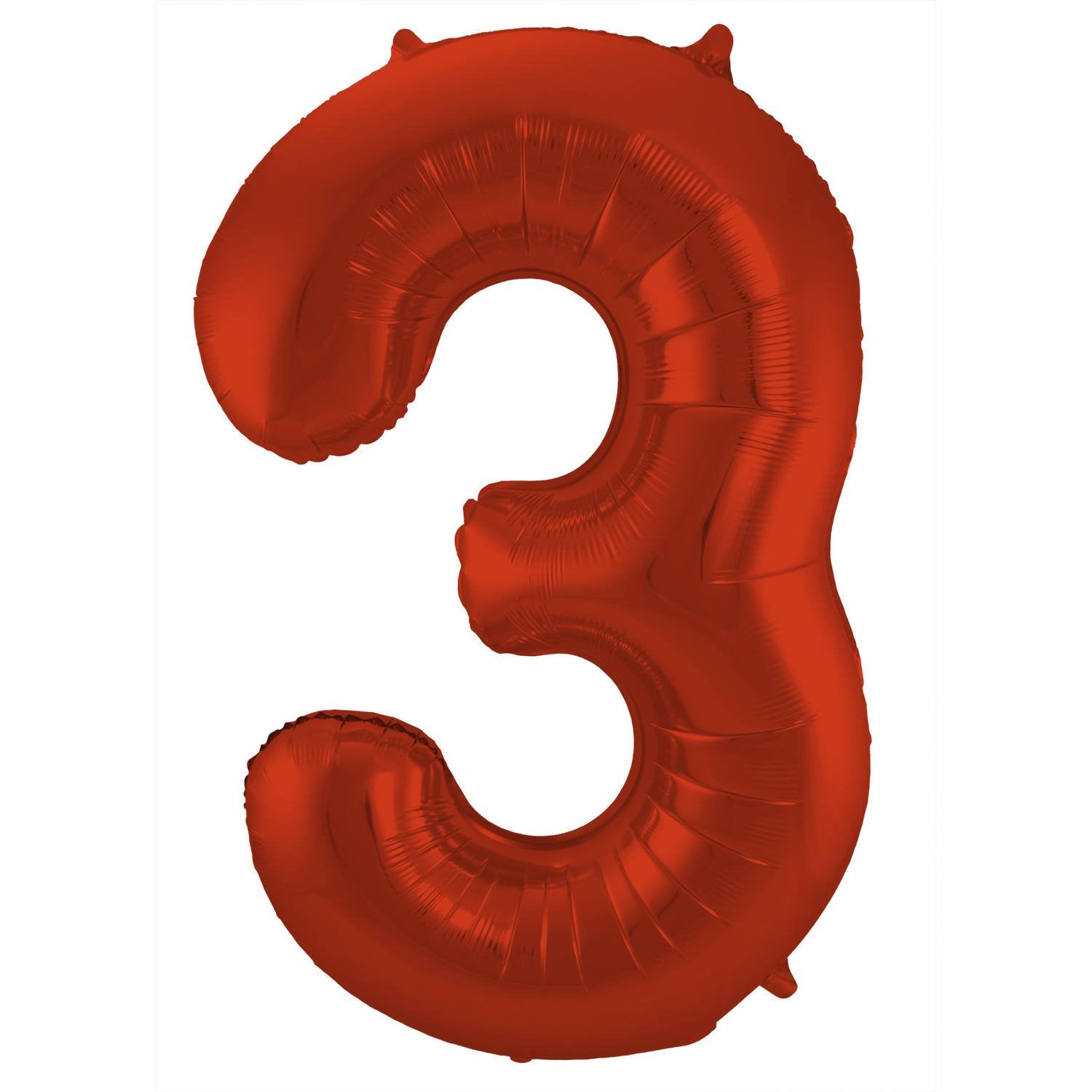 Ballon chiffre 3, 86 cm, rouge mat