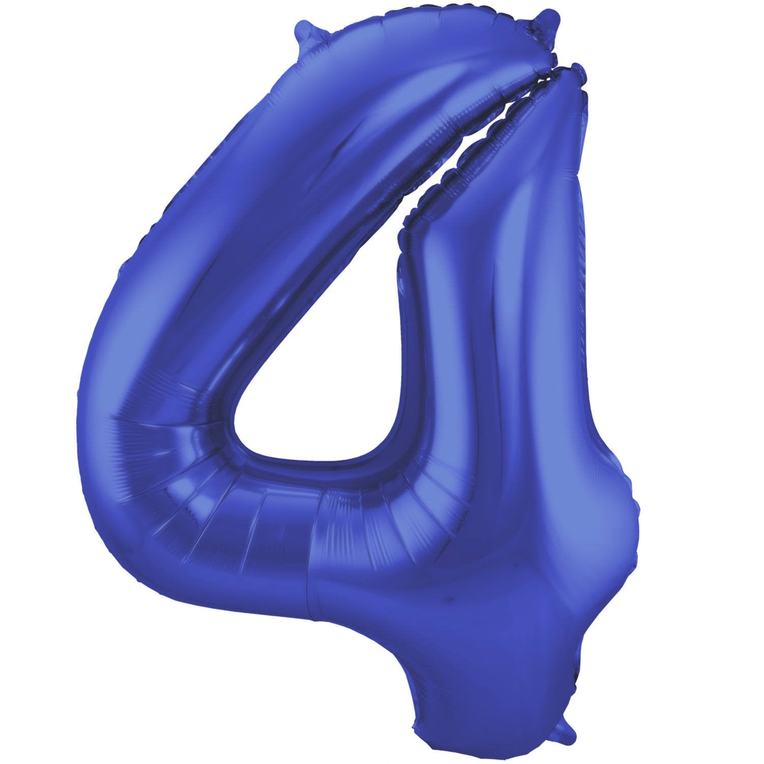 Ballon chiffre 4 86 cm bleu mat