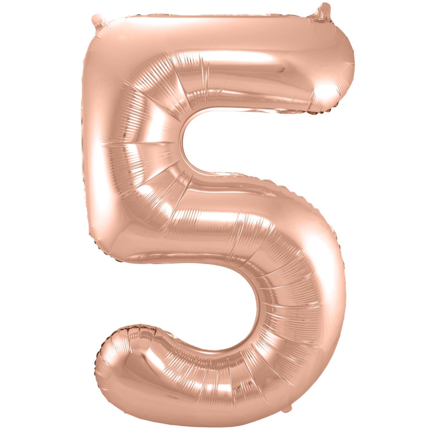 Ballon chiffre 5 86 cm or rose