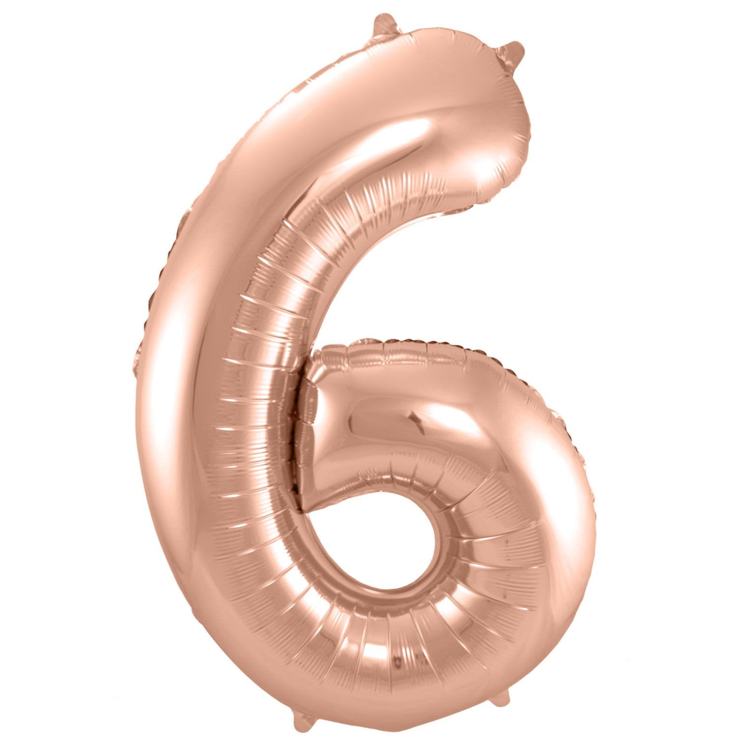 Ballon chiffre 6 86 cm or rose