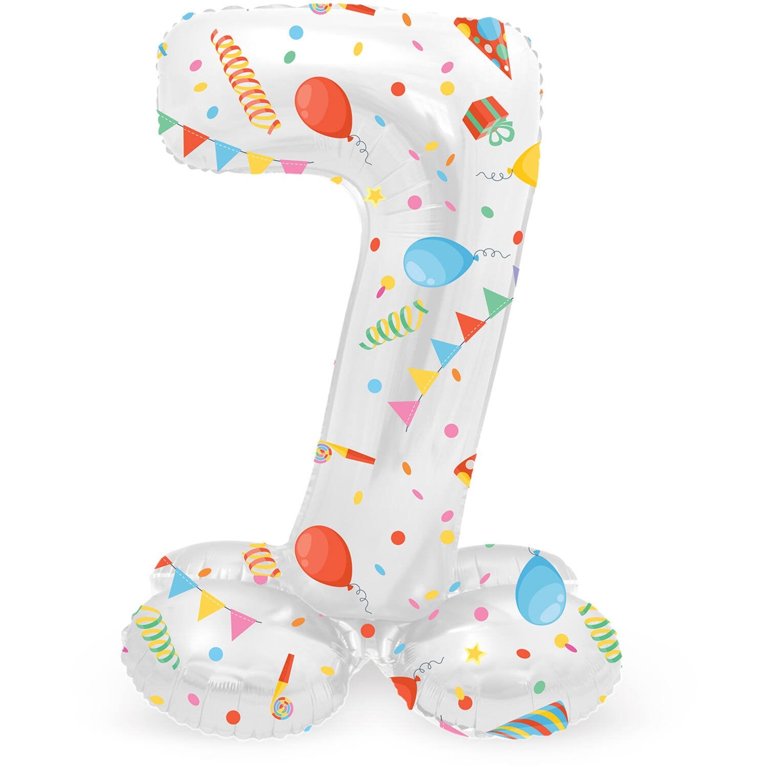 Palloncino numero 7 Joyful Party con base 41 cm