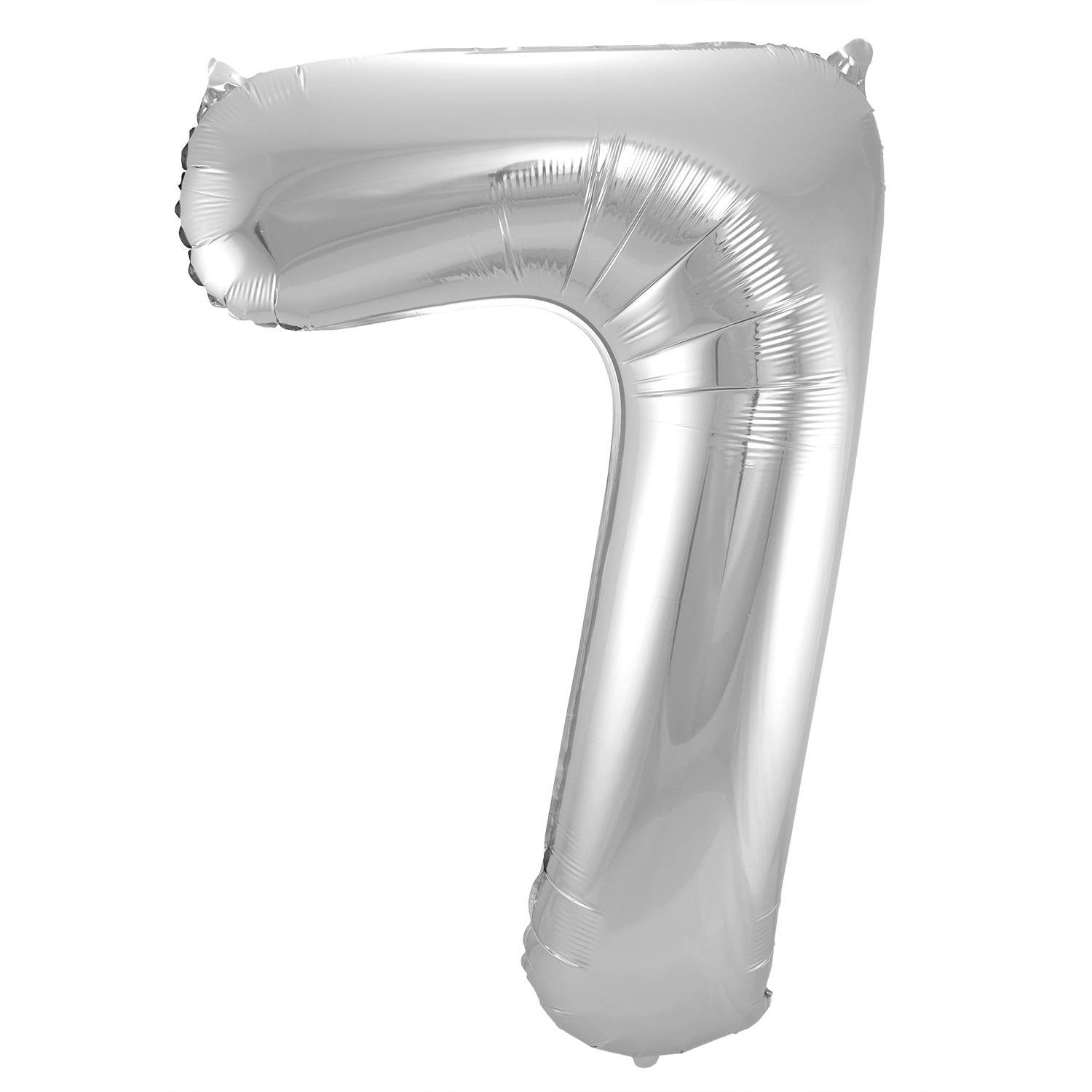 Ballon chiffre 7, 86 cm, argent