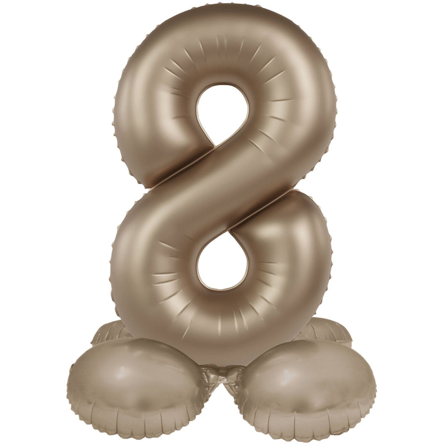 Globo Número 8 Starlight Gold con Soporte 72 cm