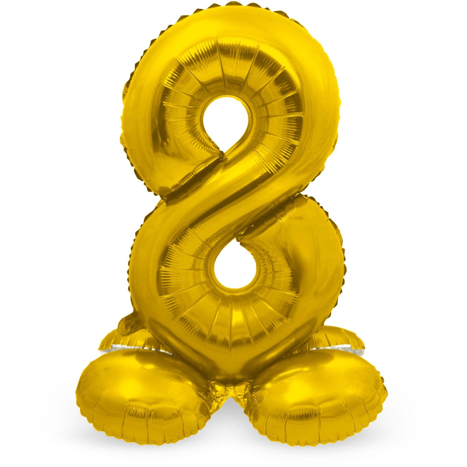 Palloncino numero 8 dorato da 72 cm con supporto