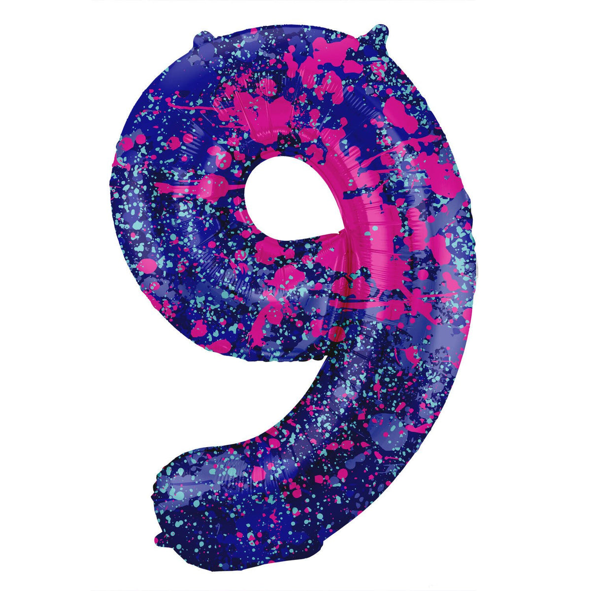 Ballon numéro 9, motif éclaboussure de peinture, 86 cm