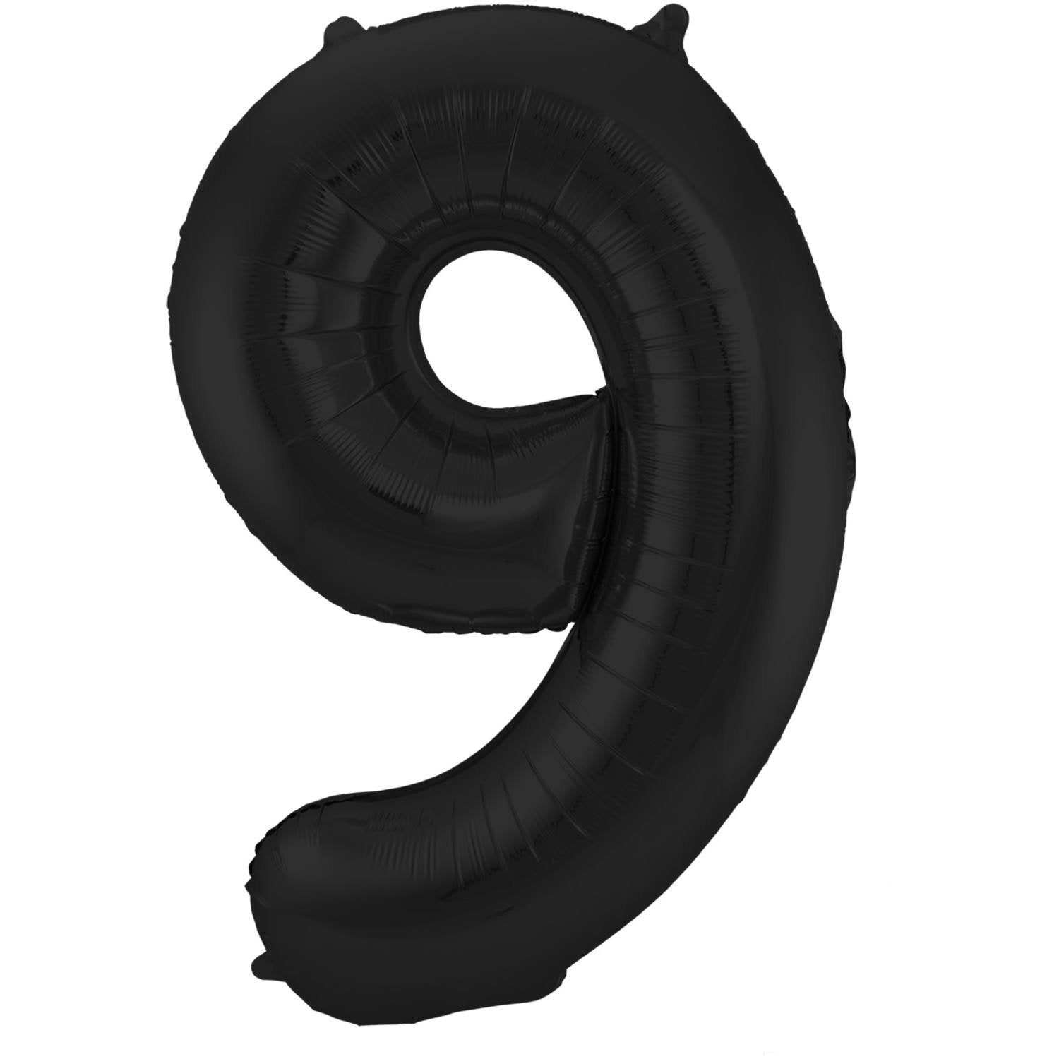 Ballon chiffre 9, 86 cm, noir mat