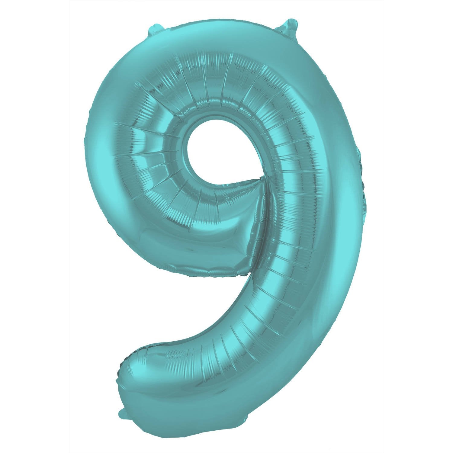 Ballon chiffre 9, 86 cm, turquoise mat