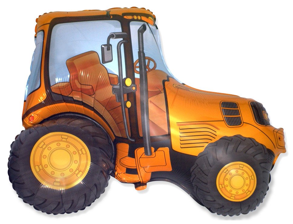 Ballon tracteur orange 94 x 75 cm