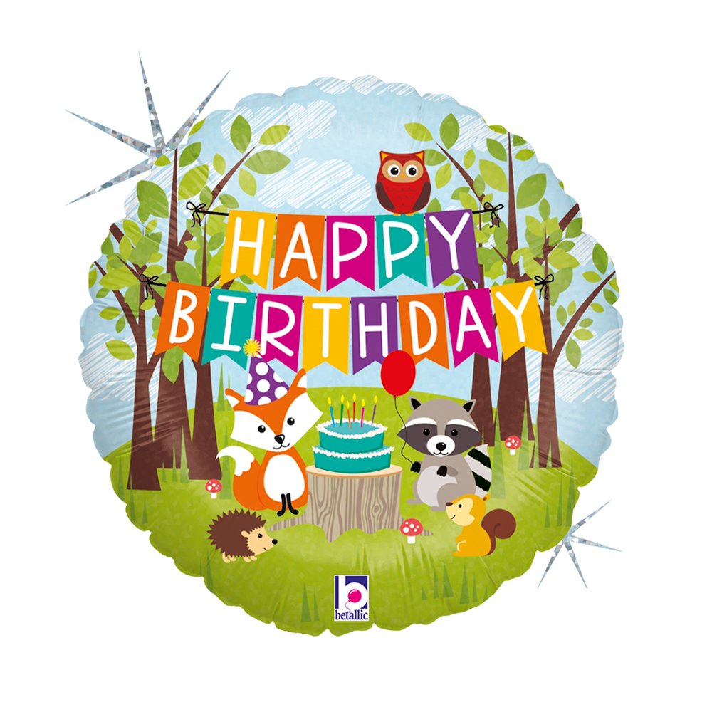 Ballon d'anniversaire sur le thème de la forêt