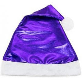 Chapeau de Noël bleu métallisé