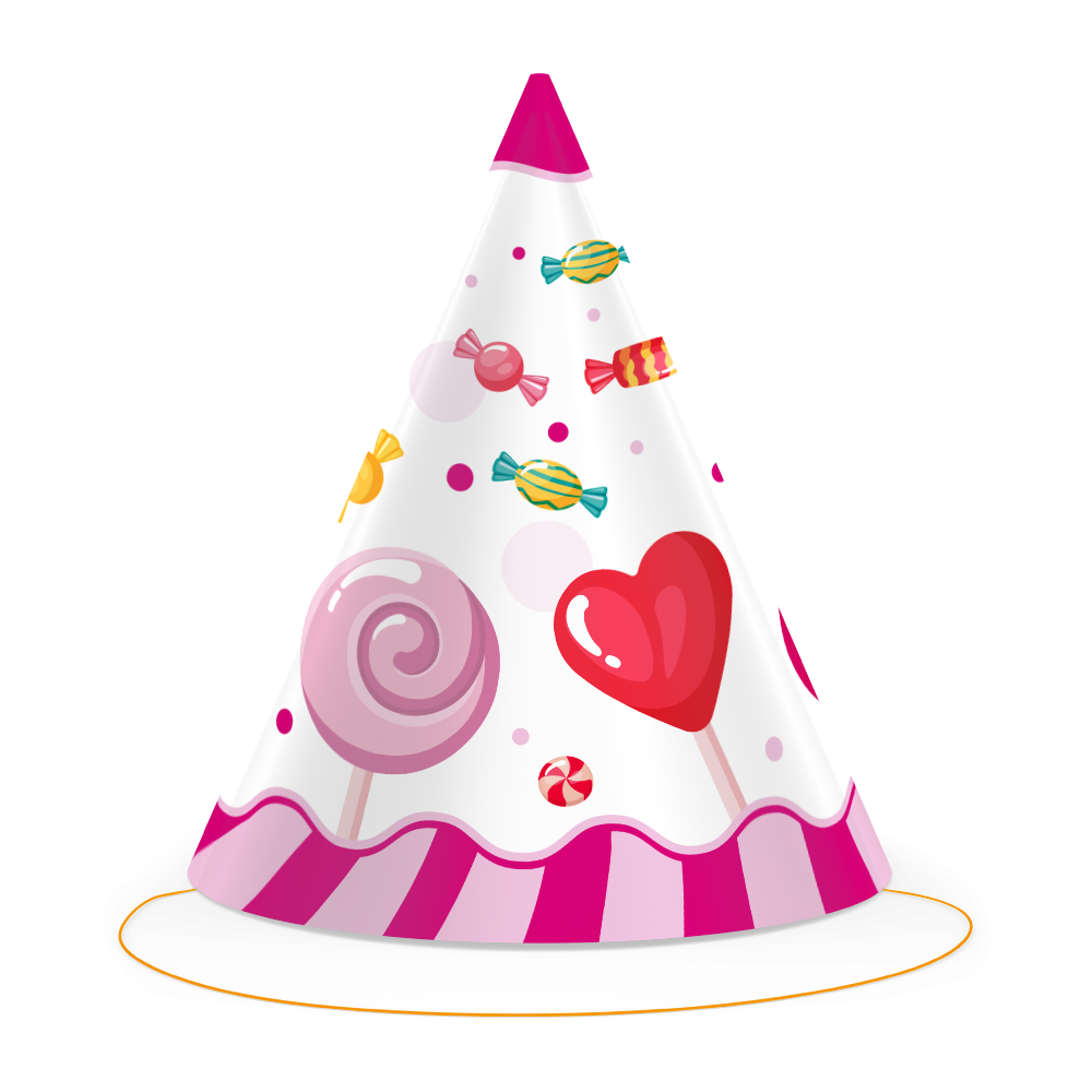 6 cappellini per feste di caramelle