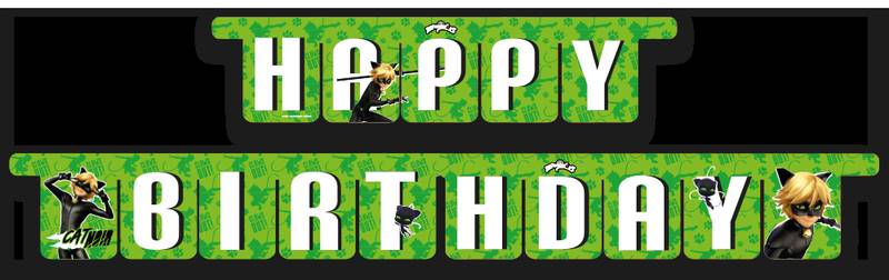 Guirnalda Happy Birthday Cat Noir