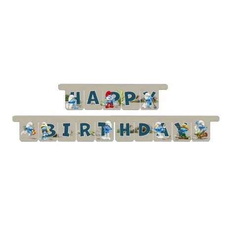 Ghirlanda di Buon Compleanno Puffi
