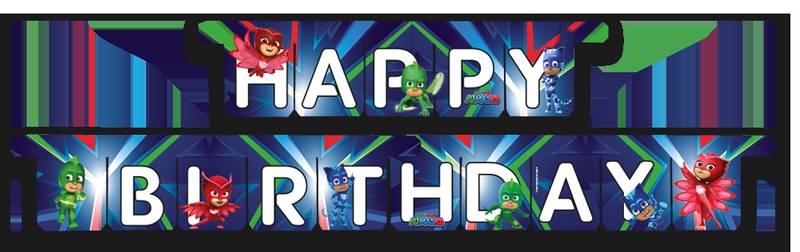 Ghirlanda di Buon Compleanno Pj Masks