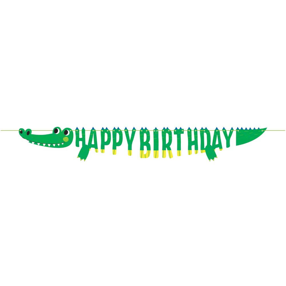Ghirlanda per la festa degli alligatori di buon compleanno