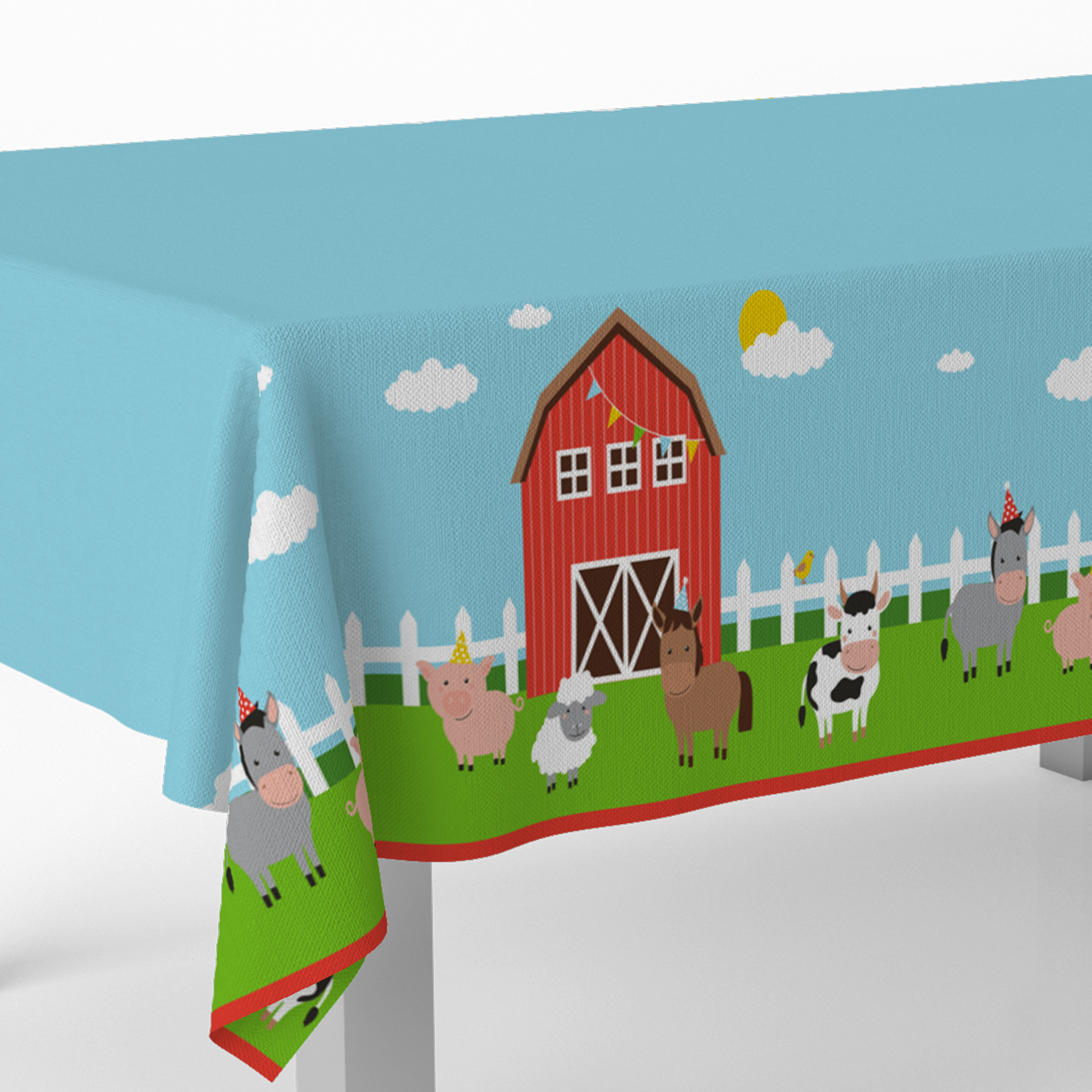 MANTEL PLASTICO 120 x 180 CM FARM ANIMALS