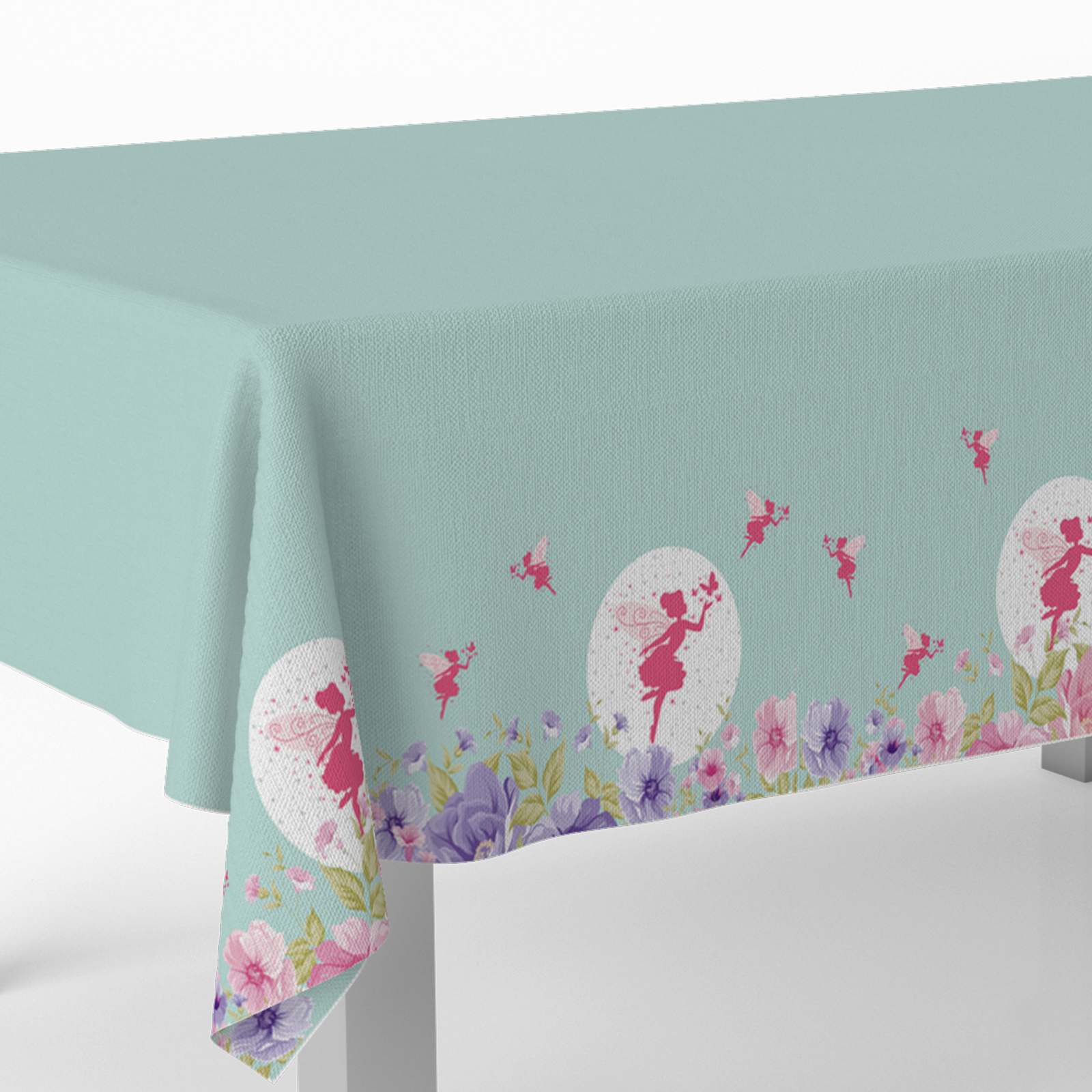 Nappe à paillettes féeriques et florales 120 x 180 cm
