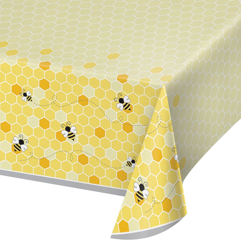 Toalha de mesa plástica 137 x 259 cm ABELHÃO BEBÉ