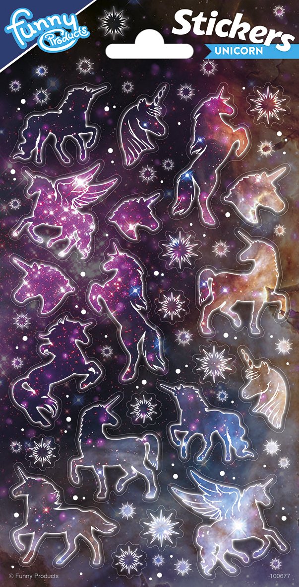 Pegatinas 102 x 200 mm Brillantes Unicorn 4