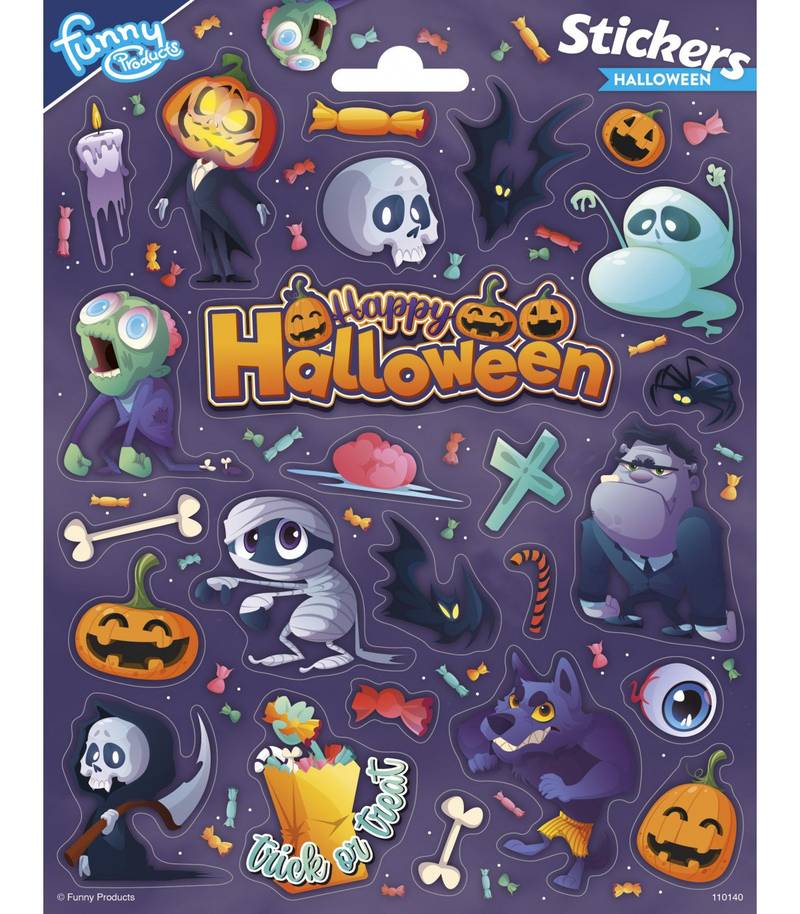 Adesivi mostri di Halloween 156 x 200 mm