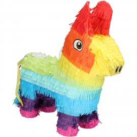 Piñata âne arc-en-ciel - Anniversaire 35 x 39 cm