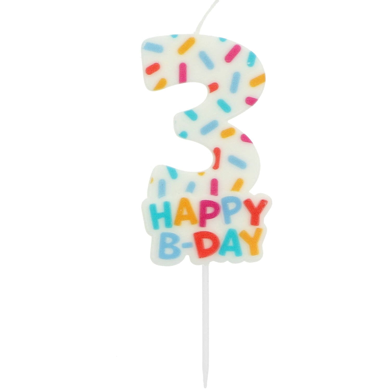 Candela Cozy Sprinkles numero 3 7 cm