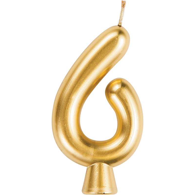 Bougie numéro 6 Or
