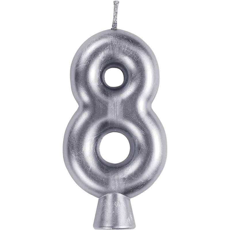 Candela numero 8 in argento