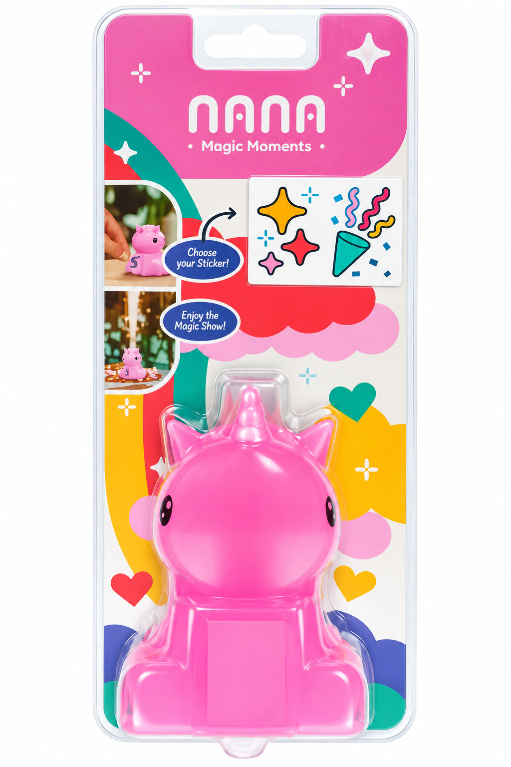 Candela fontana scintillante per torta con sagoma di unicorno Nana
