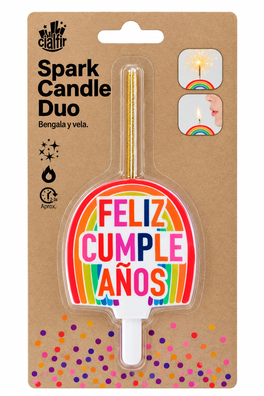 Vela bengala feliz cumpleaños
