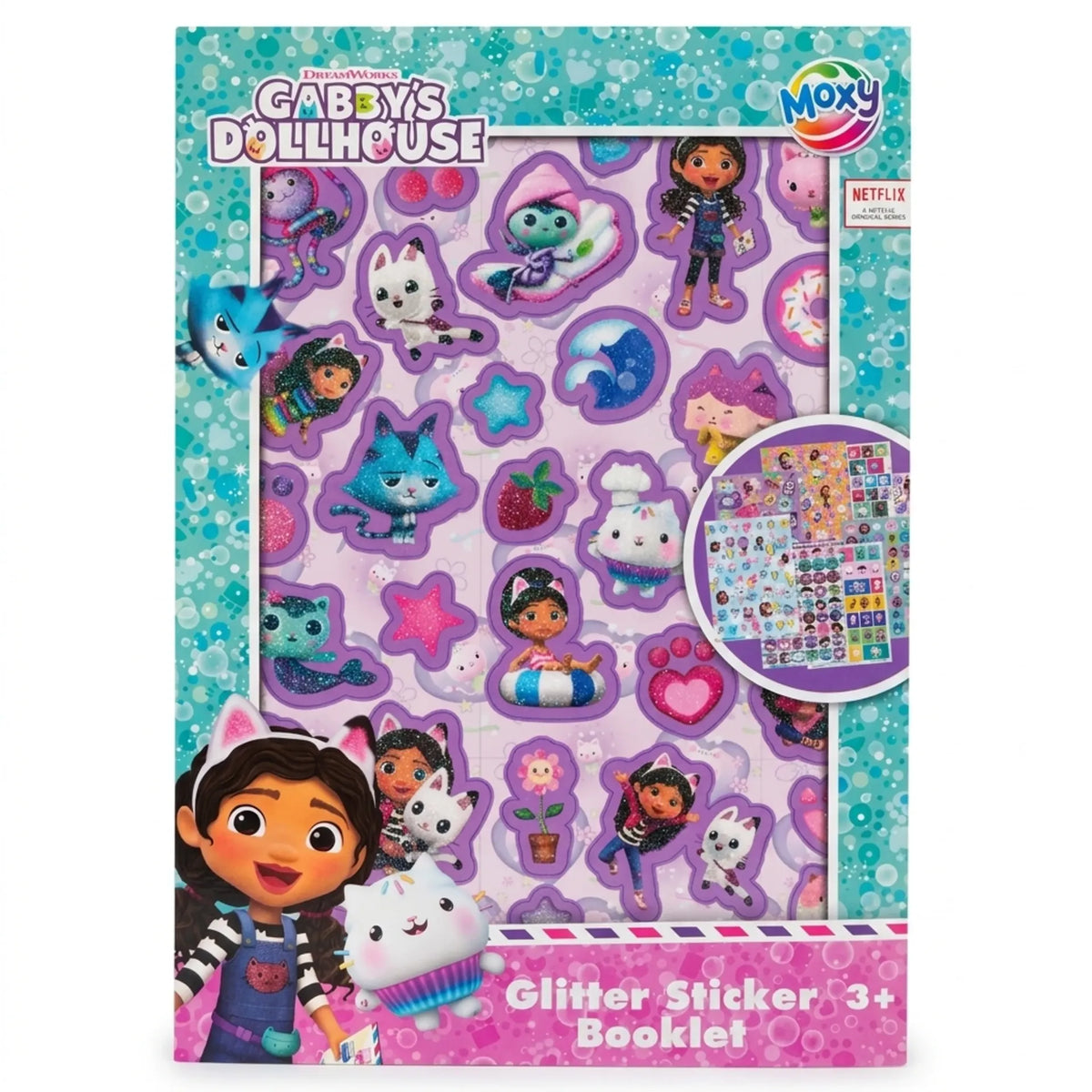 Livre d’autocollants brillants La Maison de poupée de Gabby A5 8 feuilles