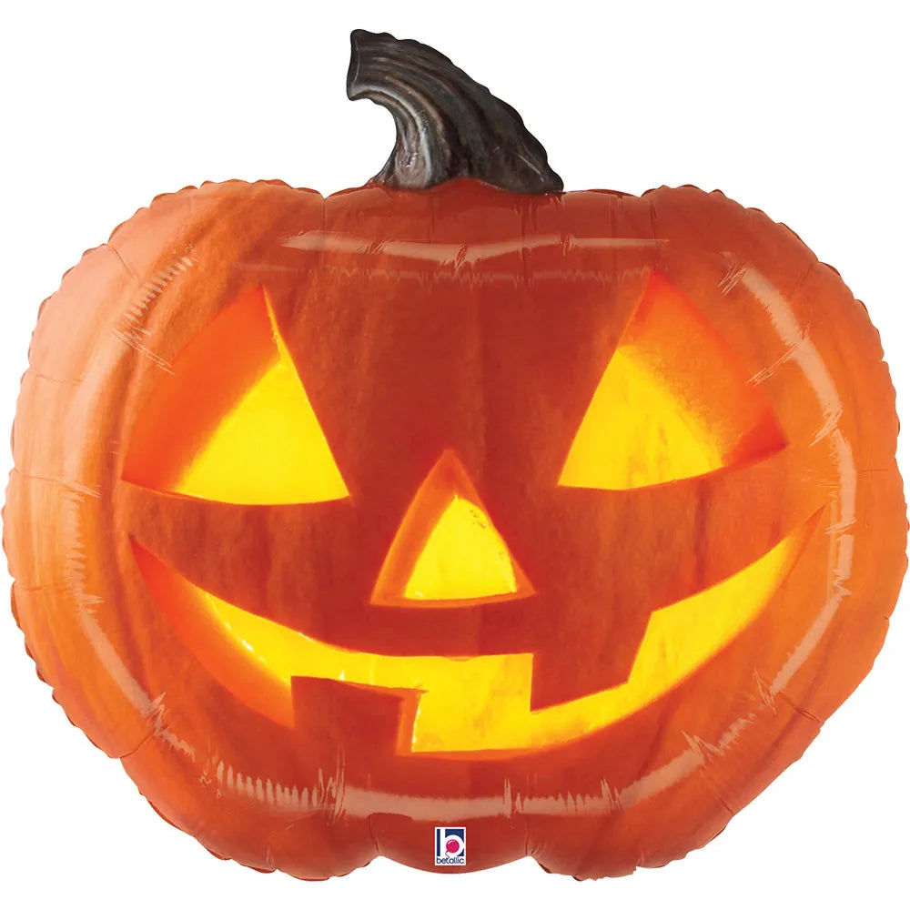 Palloncino zucca con faccia brillante Halloween 58cm