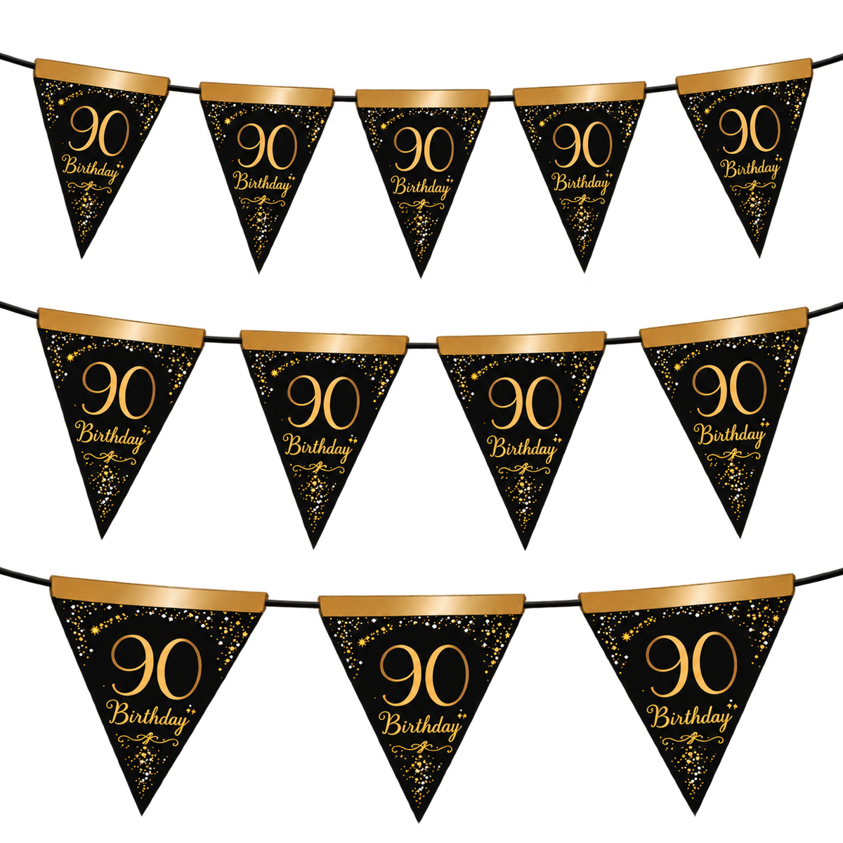 Faixa decorativa Elegant Negro 90 Anos